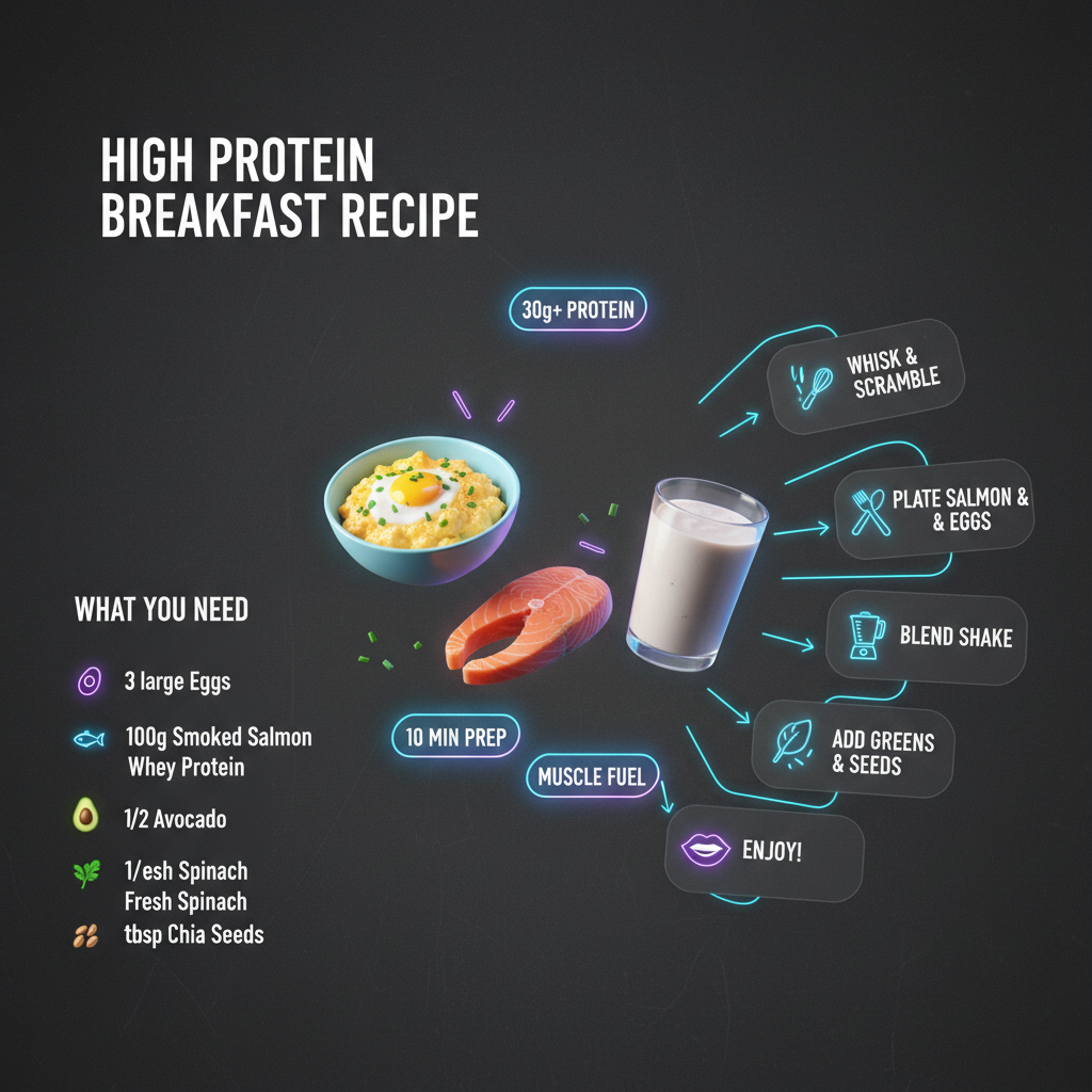 High Protein Breakfast Generator (AI Recipe Infographics)