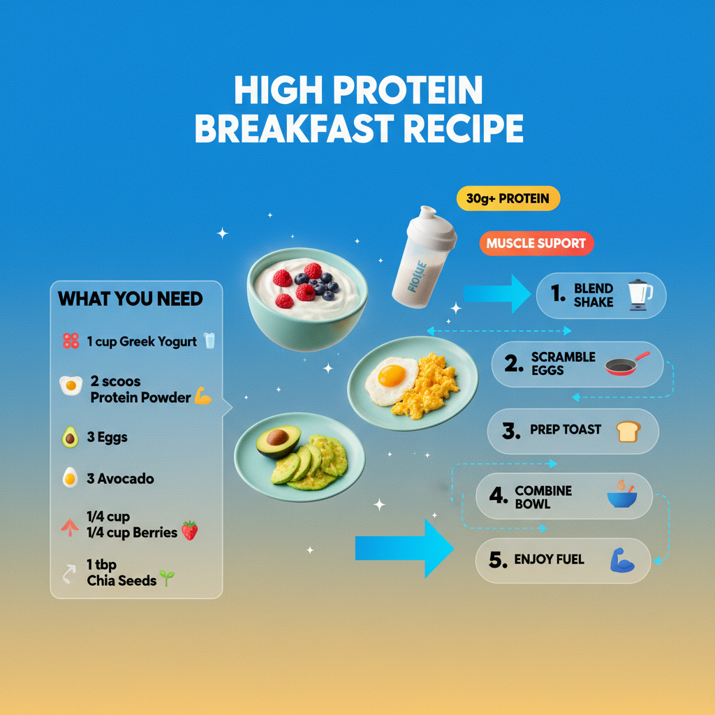 High Protein Breakfast Generator (AI Recipe Infographics)