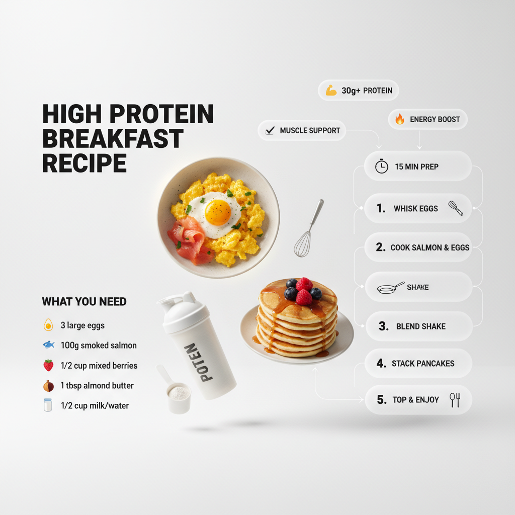 High Protein Breakfast Generator (AI Recipe Infographics)